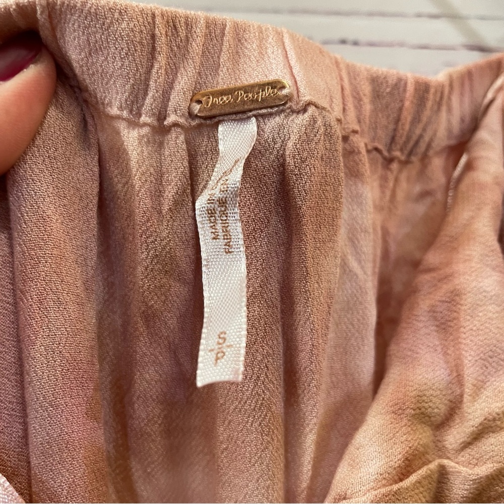 NEW Free People Just Float Tie Dye Strapless Jumpsuit in Peach - size small - Picture 9 of 11